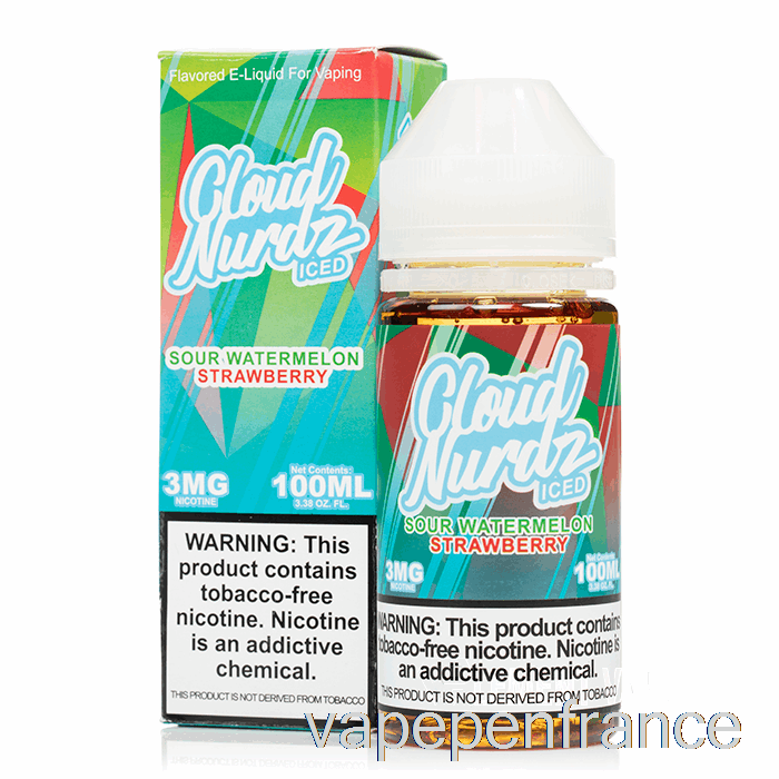 Fraise Pastèque Aigre Glacée - Cloud Nurdz - Stylo Vape 100 Ml 3 Mg